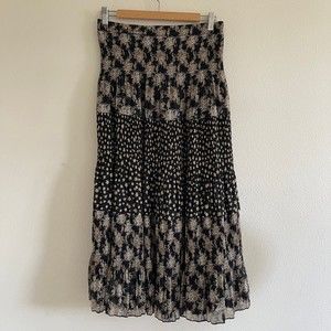 NWT Paper parachute maxi skirt size Large boho floral black